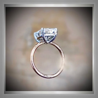 3.00 Ct Cushion Cut Diamond Solitaire Engagement Ring VS1 14K & Platinum