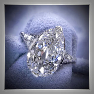 On Sale***3.51 Ct Pear cut Diamond Edwardian Style Engagement Ring Platinum *** By Chelsea Leigh and Company