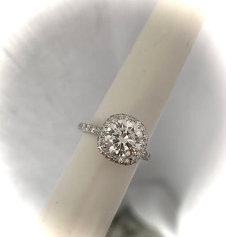 3.00 Ct Cushion Shaped Halo with Brilliant Cut Round Diamond Engagement Ring VS1 *** By Chelsea Leigh and Company