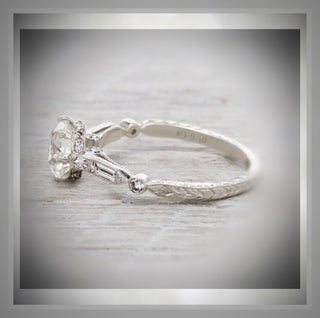 1.50 Carat Edwardian Antique Style Platinum Diamond Engagement Ring