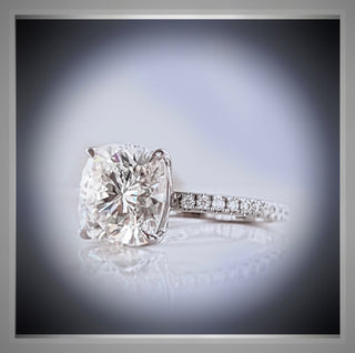 3.50 Ct Cushion Cut Diamond Solitaire Engagement Ring VS2 ***IGI Certified