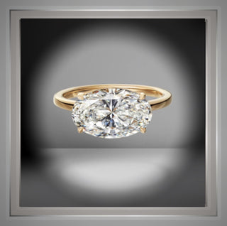 On SALE *** 2.00 Ct Oval Cut Diamond EAST WEST Solitaire Engagement Ring VS2 F *** By Chelsea Leigh and Company