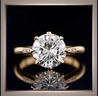 On SALE***1.56 Ct Edwardian Antique Style Diamond Engagement Ring 14K Yellow Gold *** By Chelsea Leigh and Company