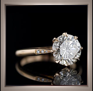 On SALE***1.56 Ct Edwardian Antique Style Diamond Engagement Ring 14K Yellow Gold *** By Chelsea Leigh and Company