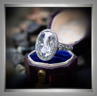 3.00 Ct. Antique Rose Cut Oval Diamond Engagement Ring VS2