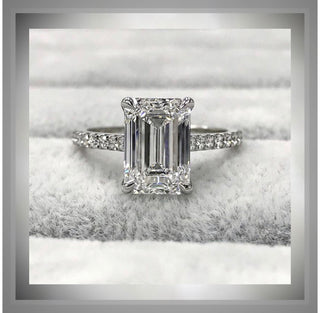 Price Reduced*** 3.50 Ct Emerald Cut Diamond Solitaire Engagement Ring VS1 F *** By Chelsea Leigh and Company