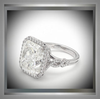 Luxury Size *** 6.22 Ct Radiant Cut Diamond Halo Engagement Ring VS1 F *** By Chelsea Leigh and Company