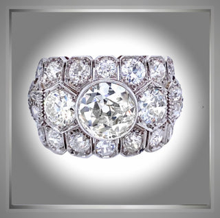 7 Carat Art Deco Inspired Platinum Ring - Circa 1920- 1930 *** By Chelsea Leigh and Company