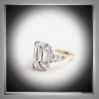 BIG DIAMOND***4.52 Ct Emerald Cut Diamond Ring W/ Baguettes VS1 *** By Chelsea Leigh and Company