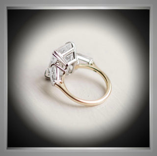 BIG DIAMOND***4.52 Ct Emerald Cut Diamond Ring W/ Baguettes VS1 *** By Chelsea Leigh and Company