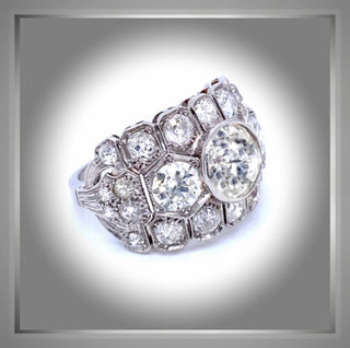 7 Carat Art Deco Inspired Platinum Ring - Circa 1920- 1930 *** By Chelsea Leigh and Company