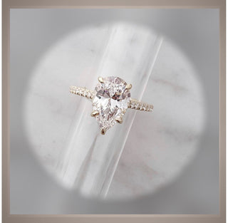 2.55 Carat Brilliant Cut Pear Diamond Solitaire Engagement Ring VS1 Rose Gold *** By Chelsea Leigh and Company