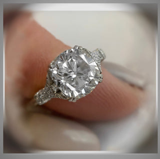 3.53 Ct Cushion Cut Diamond Solitaire Engagement Ring Platinum *** By Chelsea Leigh and Company