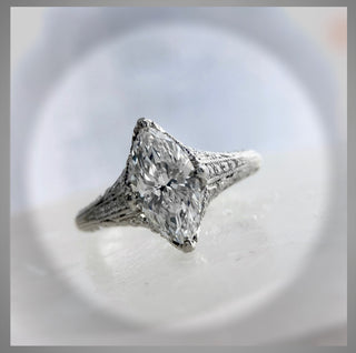 1.50 Ct Edwardian Antique Style Marquise Diamond Engagement Ring VS1