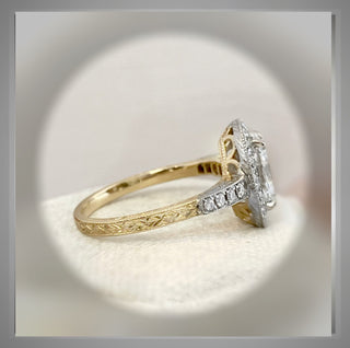 On Sale***Victorian Era Style 2.45 Carat Oval Cut Diamond Engagement Ring *** By Chelsea Leigh and Company