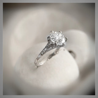 3.55 Ct Edwardian Antique Style Platinum Diamond BLOOMINGTON STYLE,CIRCA 1900 Engagement Ring *** By Chelsea Leigh and Company