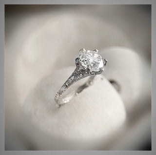 2.03 Carat Edwardian Antique Style Platinum Diamond BLOOMINGTON STYLE, CIRCA 1900 Engagement Ring VS1