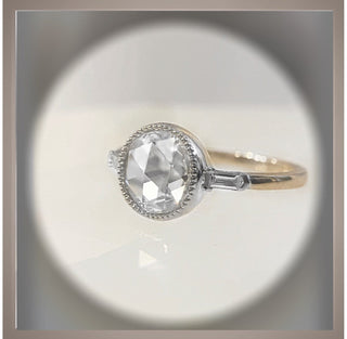Clearance SALE ** 2.24 Ct. Antique Art Deco Style Rose Cut Edwardian Yellow Gold and Platinum Ring *** By Chelsea Leigh and Company
