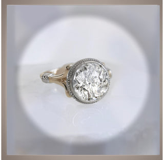 Sale*** Quick Ship*** 2.00 Ct. Bezel Set Round Diamond Engagement Ring 14KYG & Platinum *** By Chelsea Leigh and Company