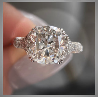 3.53 Ct Cushion Cut Diamond Solitaire Engagement Ring Platinum *** By Chelsea Leigh and Company