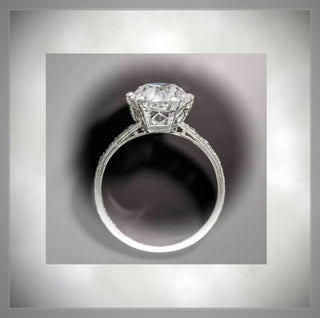 Circa 1920 Style Platinum Engagement Ring set with a 2.04 Ct European Cut Round Diamond VS2