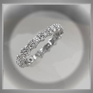 1.75 Ct Cluster Pave Diamond Eternity Band