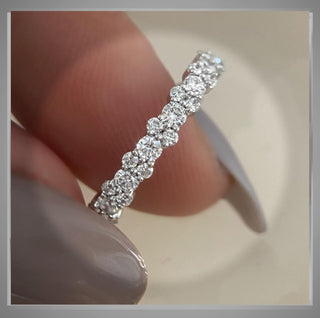 1.75 Ct Cluster Pave Diamond Eternity Band