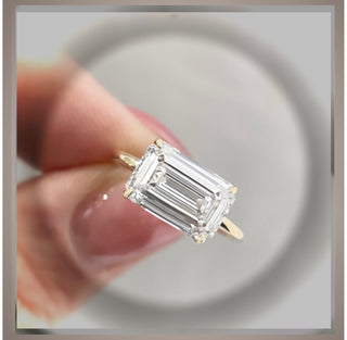 On SALE**Quick Ship *** 3.19 Ct Emerald Cut Diamond EAST WEST Solitaire VS1 *** By Chelsea Leigh and Company