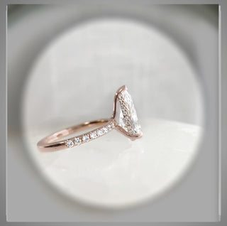 3.50 Carat Pear Diamond Solitaire Engagement Ring Rose Gold VS1 *IGI Certified 5 prong***By Chelsea Leigh and Company