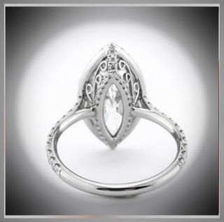 On SALE***3.85 Ct Ct Marquise cut Diamond Halo Engagement Ring VS1 F By: Chelsea Leigh and Company *** Save 7g