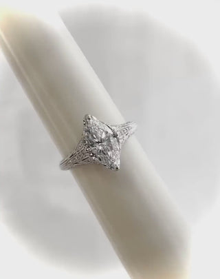 2.00 Ct Edwardian Antique Style  Marquise Diamond Engagement Ring
