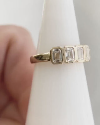 7 Emerald Cut Diamond Demi Band… Half Eternity Band *** By Chelsea Leigh and Company
