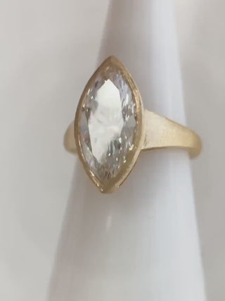 4.00 Ct  Marquise Cut Diamond Bezel Set Solitaire Engagement Ring VS1   *IGI Certified  *** By Chelsea Leigh and Company