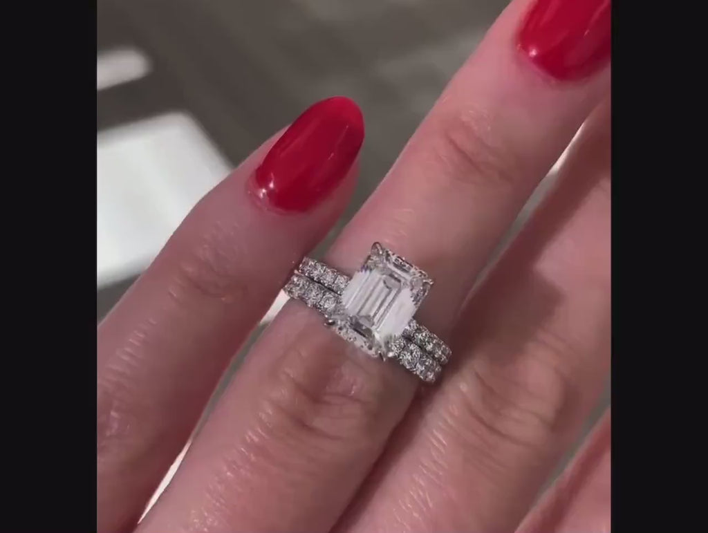 Price Reduced*** 3.50  Ct Emerald Cut Diamond Solitaire Engagement Ring VS1  F  *** By Chelsea Leigh and Company