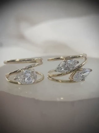 Quick Ship***On SALE***2.25 Ct Double Marquise cut Diamond Helix Engagement Ring VS1  E ***By Chelsea Leigh and Company