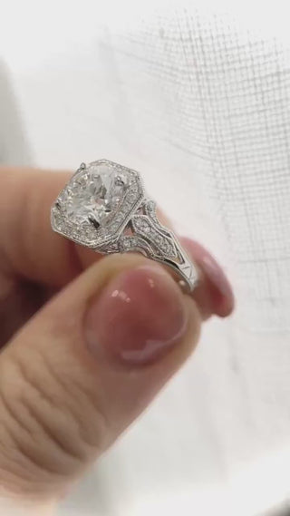 Quick Ship*** 2.65 Carat Edwardian Antique Style Platinum Diamond Engagement Ring *** By Chelsea Leigh and Company