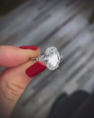 On Sale ***3.30 Carat Brilliant Cut Oval  Diamond Ring W/ Baguettes  **By Chelsea Leigh and Company