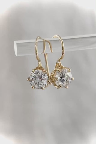 2.00 Ct Custom Antique Style French Wire   Style Earrings VS1 F IGI Certified