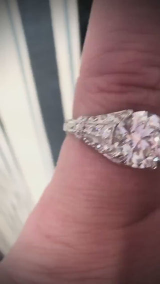 On Sale QUICK SHIP *** 2.72 Carat Edwardian Antique Style Platinum Diamond Engagement Ring *** By Chelsea Leigh and Company